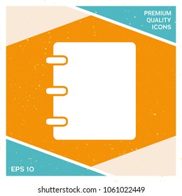 Notebook, address, phone book icon with blank cover