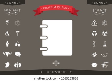 Notebook, address, phone book icon with blank cover