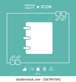 Notebook, address, phone book icon with blank cover