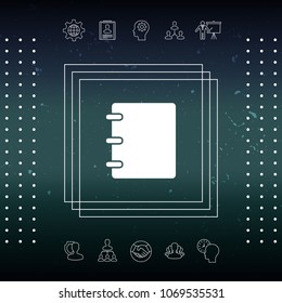 Notebook, address, phone book icon with blank cover