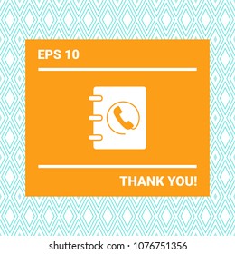 Notebook, address, phone book icon with handset symbol