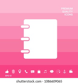 Notebook, address, phone book icon with blank cover