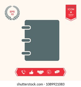 Notebook, address, phone book icon with blank cover