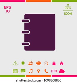 Notebook, address, phone book icon with blank cover