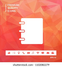 Notebook, address, phone book icon with blank cover