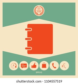 Notebook, address, phone book icon with blank cover