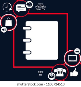 Notebook, address, phone book icon with blank cover