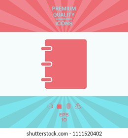 Notebook, address, phone book icon with blank cover