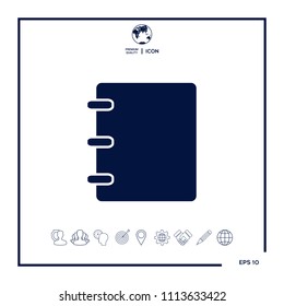 Notebook, address, phone book icon with blank cover