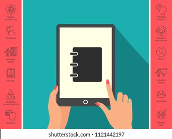 Notebook, address, phone book icon with blank cover