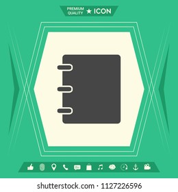 Notebook, address, phone book icon with blank cover