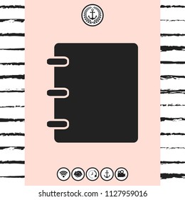 Notebook, address, phone book icon with blank cover