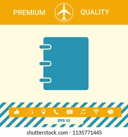 Notebook, address, phone book icon with blank cover