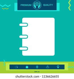 Notebook, address, phone book icon with blank cover