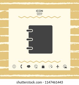 Notebook, address, phone book icon with blank cover