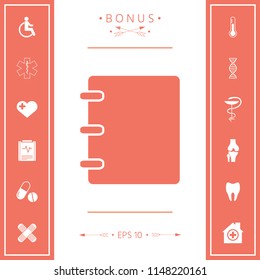 Notebook, address, phone book icon with blank cover