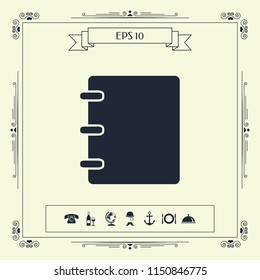 Notebook, address, phone book icon with blank cover