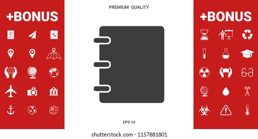 Notebook, address, phone book icon with blank cover