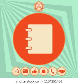 Notebook, address, phone book icon with blank cover