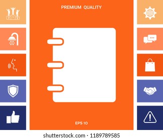 Notebook, address, phone book icon with blank cover