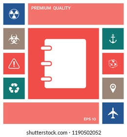 Notebook, address, phone book icon with blank cover