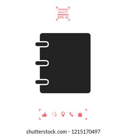Notebook, address, phone book icon with blank cover