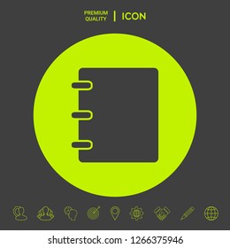 Notebook, address, phone book icon with blank cover. Graphic elements for your design