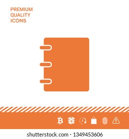 Notebook, address, phone book icon with blank cover. Graphic elements for your design