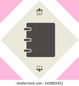 Notebook, address, phone book icon with blank cover. Graphic elements for your design
