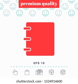 Notebook, address, phone book icon with blank cover. Graphic elements for your design