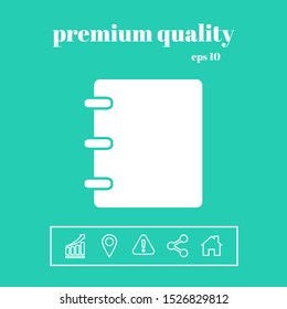 Notebook, address, phone book icon with blank cover. Graphic elements for your design