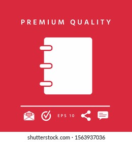 Notebook, address, phone book icon with blank cover. Graphic elements for your design