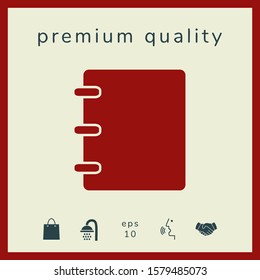 Notebook, address, phone book icon with blank cover. Graphic elements for your design