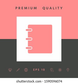 Notebook, address, phone book icon with blank cover. Graphic elements for your design