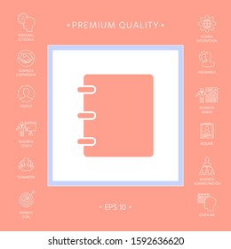 Notebook, address, phone book icon with blank cover. Graphic elements for your design
