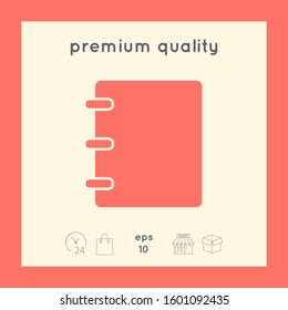 Notebook, address, phone book icon with blank cover. Graphic elements for your design