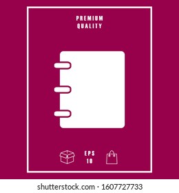 Notebook, address, phone book icon with blank cover. Graphic elements for your design