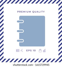 Notebook, address, phone book icon with blank cover. Graphic elements for your design