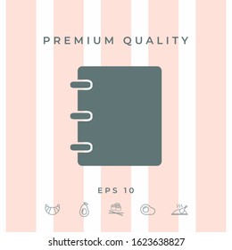 Notebook, address, phone book icon with blank cover. Graphic elements for your design