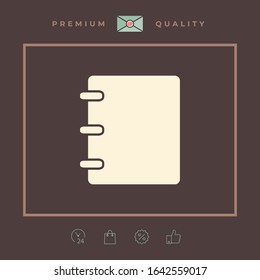 Notebook, address, phone book icon with blank cover. Graphic elements for your design