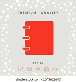 Notebook, address, phone book icon with blank cover. Graphic elements for your design