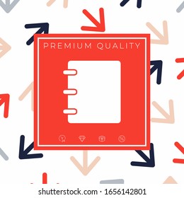 Notebook, address, phone book icon with blank cover. Graphic elements for your design