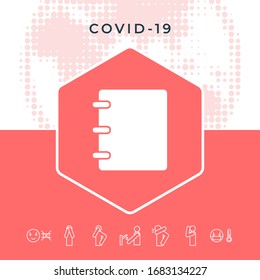 Notebook, address, phone book icon with blank cover. Graphic elements for your design