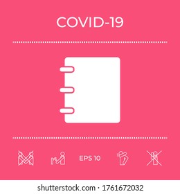 Notebook, address, phone book icon with blank cover. Graphic elements for your design