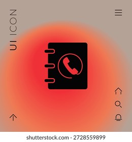 Notizbuch, Adresse, Telefonbuchsymbol mit Handapparatsymbol, Elemente für Ihr Design