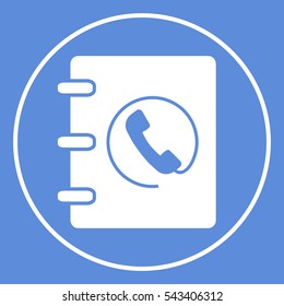 Notebook, address, phone book icon with handset symbol