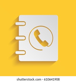 Notebook, address, phone book icon with handset symbol