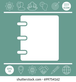 Notebook, address, phone book icon with blank cover