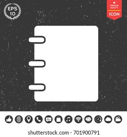 Notebook, address, phone book icon with blank cover
