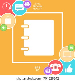 Notebook, address, phone book icon with blank cover